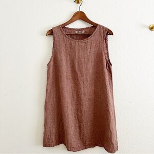 Flax Rose Linen Sleeveless Tunic Tank Small